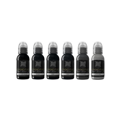 Tattoo Farben WORLD FAMOUS - SILVANO FIATO BLACK WASH SET