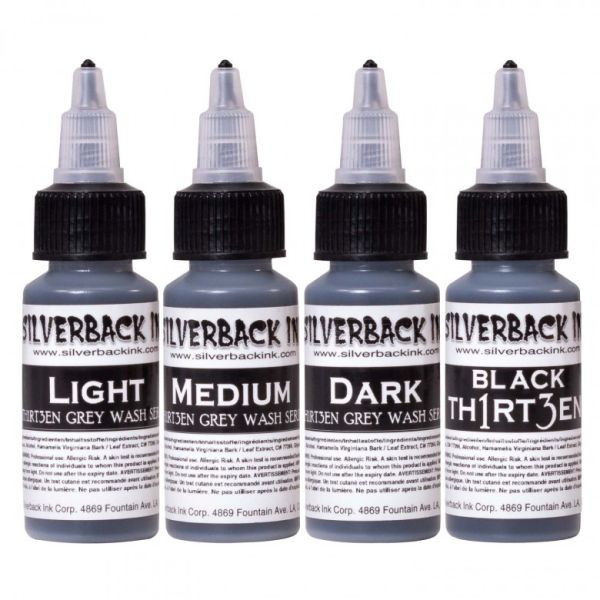 TATTOO FARBE SILVERBACK TINTE - BLACK TH1RT3EN SET